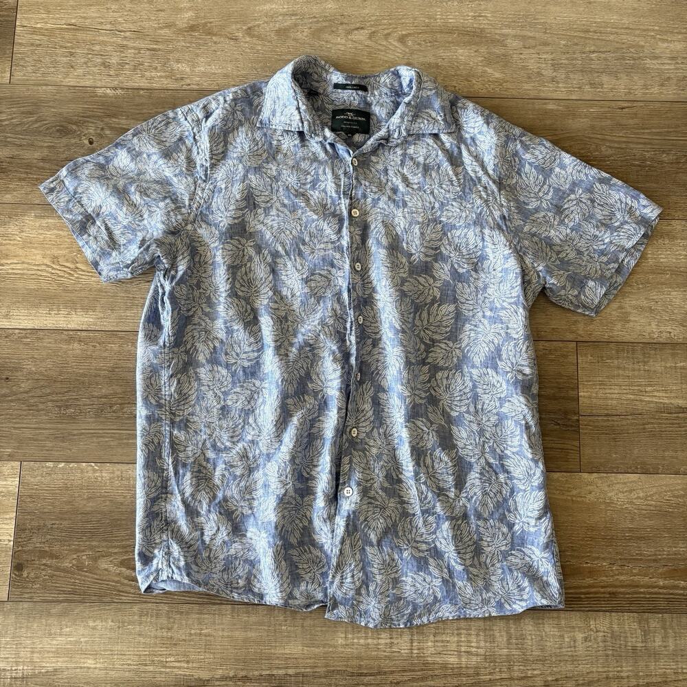 Rodd & Gunn Sports Fit Linen Shirt Men Size XL Blue Button Casual Italian Fabric